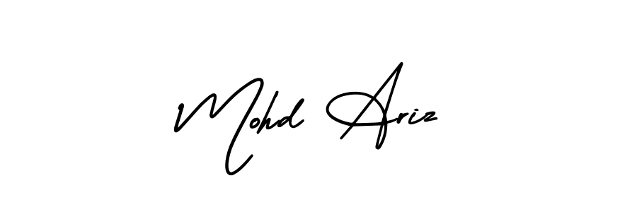 How to make Mohd Ariz name signature. Use AmerikaSignatureDemo-Regular style for creating short signs online. This is the latest handwritten sign. Mohd Ariz signature style 3 images and pictures png