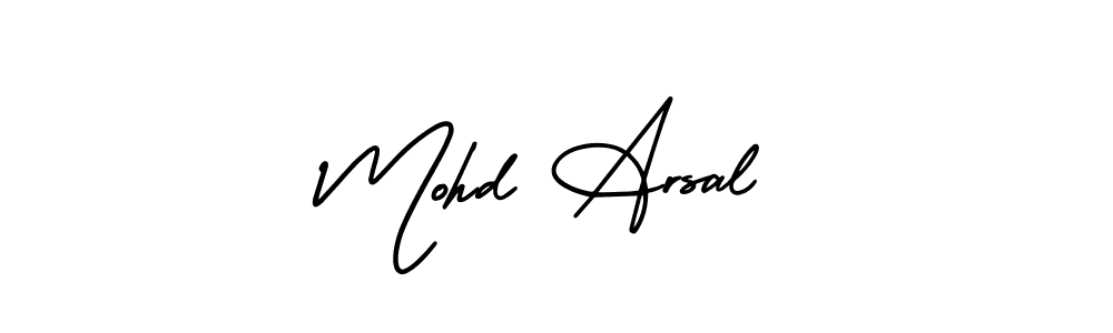 How to make Mohd Arsal name signature. Use AmerikaSignatureDemo-Regular style for creating short signs online. This is the latest handwritten sign. Mohd Arsal signature style 3 images and pictures png