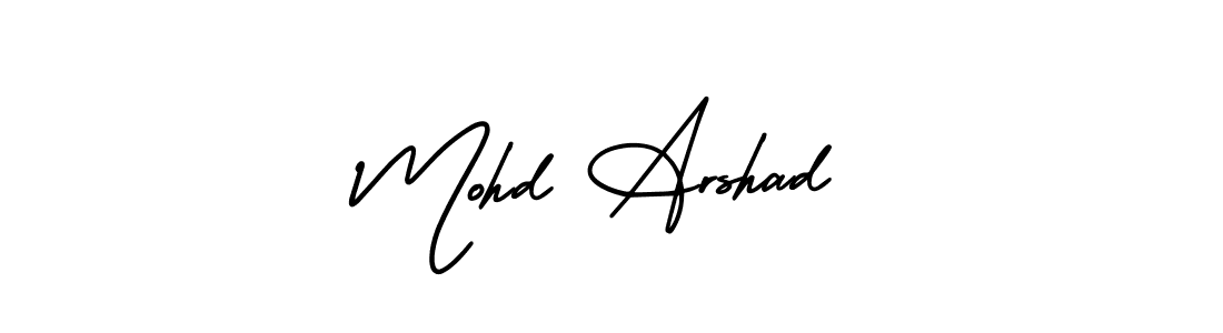 The best way (AmerikaSignatureDemo-Regular) to make a short signature is to pick only two or three words in your name. The name Mohd Arshad include a total of six letters. For converting this name. Mohd Arshad signature style 3 images and pictures png