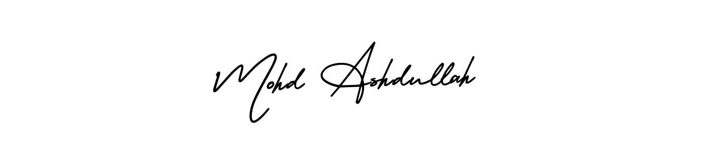 It looks lik you need a new signature style for name Mohd Ashdullah. Design unique handwritten (AmerikaSignatureDemo-Regular) signature with our free signature maker in just a few clicks. Mohd Ashdullah signature style 3 images and pictures png