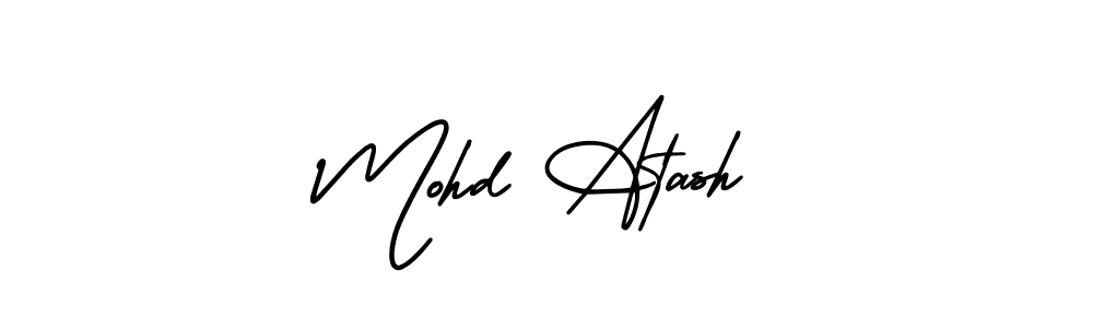 How to make Mohd Atash name signature. Use AmerikaSignatureDemo-Regular style for creating short signs online. This is the latest handwritten sign. Mohd Atash signature style 3 images and pictures png