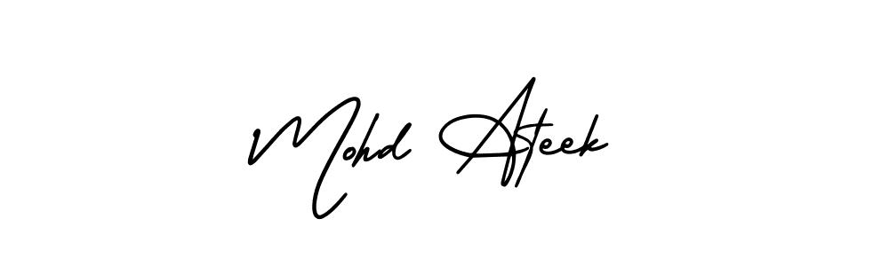 Also You can easily find your signature by using the search form. We will create Mohd Ateek name handwritten signature images for you free of cost using AmerikaSignatureDemo-Regular sign style. Mohd Ateek signature style 3 images and pictures png