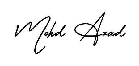 You should practise on your own different ways (AmerikaSignatureDemo-Regular) to write your name (Mohd Azad) in signature. Don't let someone else do it for you. Mohd Azad signature style 3 images and pictures png