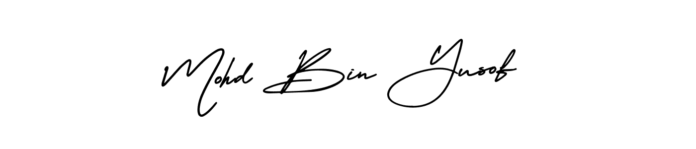 How to make Mohd Bin Yusof name signature. Use AmerikaSignatureDemo-Regular style for creating short signs online. This is the latest handwritten sign. Mohd Bin Yusof signature style 3 images and pictures png