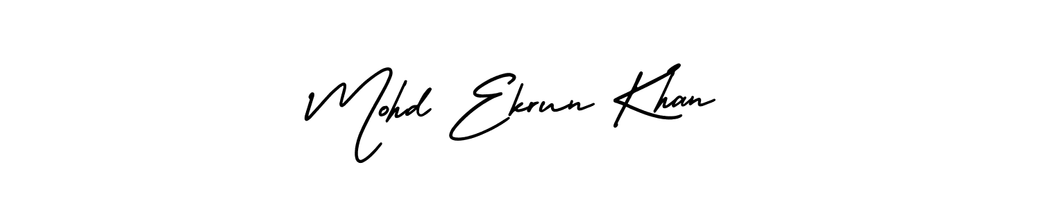 Use a signature maker to create a handwritten signature online. With this signature software, you can design (AmerikaSignatureDemo-Regular) your own signature for name Mohd Ekrun Khan. Mohd Ekrun Khan signature style 3 images and pictures png