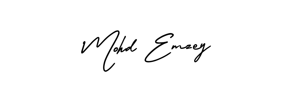 How to make Mohd Emzey name signature. Use AmerikaSignatureDemo-Regular style for creating short signs online. This is the latest handwritten sign. Mohd Emzey signature style 3 images and pictures png