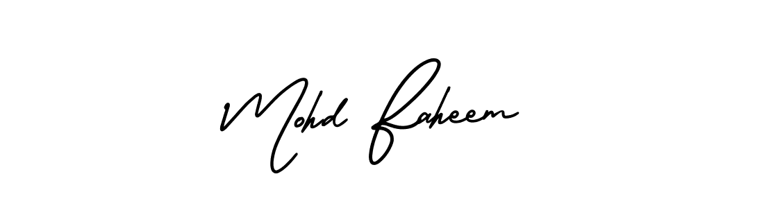 You should practise on your own different ways (AmerikaSignatureDemo-Regular) to write your name (Mohd Faheem) in signature. don't let someone else do it for you. Mohd Faheem signature style 3 images and pictures png