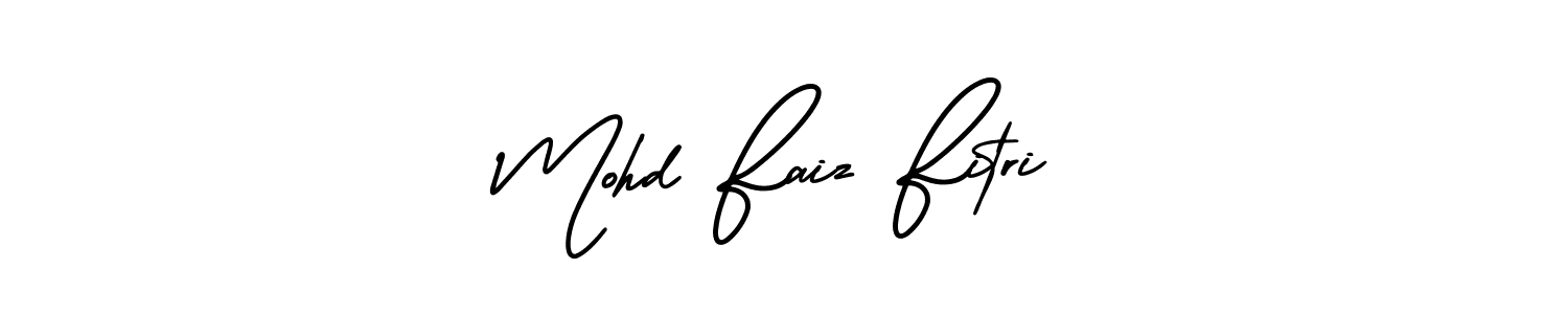 How to make Mohd Faiz Fitri name signature. Use AmerikaSignatureDemo-Regular style for creating short signs online. This is the latest handwritten sign. Mohd Faiz Fitri signature style 3 images and pictures png