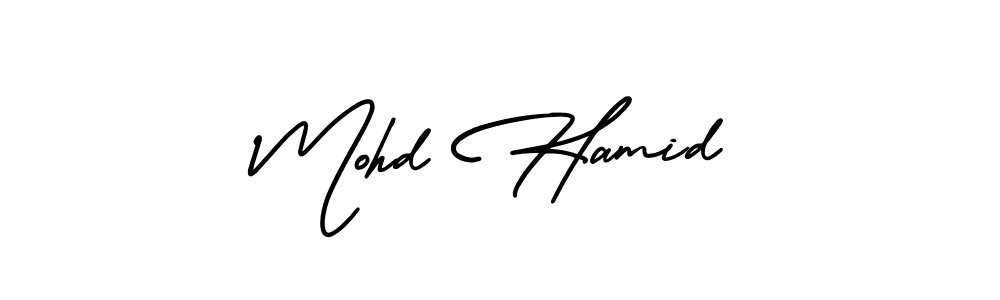 How to make Mohd Hamid name signature. Use AmerikaSignatureDemo-Regular style for creating short signs online. This is the latest handwritten sign. Mohd Hamid signature style 3 images and pictures png