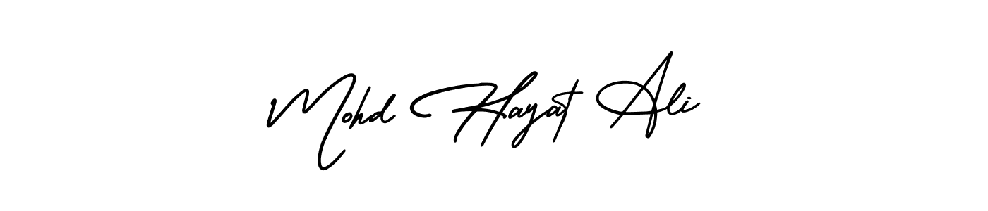 This is the best signature style for the Mohd Hayat Ali name. Also you like these signature font (AmerikaSignatureDemo-Regular). Mix name signature. Mohd Hayat Ali signature style 3 images and pictures png