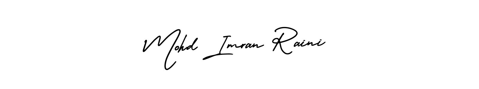 This is the best signature style for the Mohd Imran Raini name. Also you like these signature font (AmerikaSignatureDemo-Regular). Mix name signature. Mohd Imran Raini signature style 3 images and pictures png