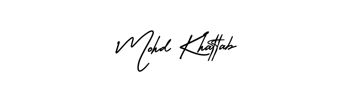 Use a signature maker to create a handwritten signature online. With this signature software, you can design (AmerikaSignatureDemo-Regular) your own signature for name Mohd Khattab. Mohd Khattab signature style 3 images and pictures png