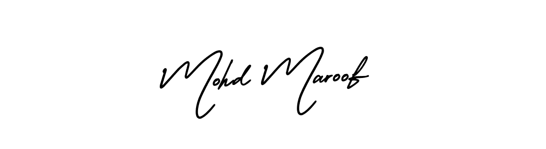 How to make Mohd Maroof name signature. Use AmerikaSignatureDemo-Regular style for creating short signs online. This is the latest handwritten sign. Mohd Maroof signature style 3 images and pictures png