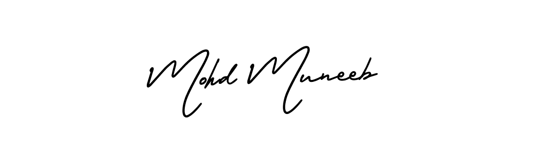 Design your own signature with our free online signature maker. With this signature software, you can create a handwritten (AmerikaSignatureDemo-Regular) signature for name Mohd Muneeb. Mohd Muneeb signature style 3 images and pictures png