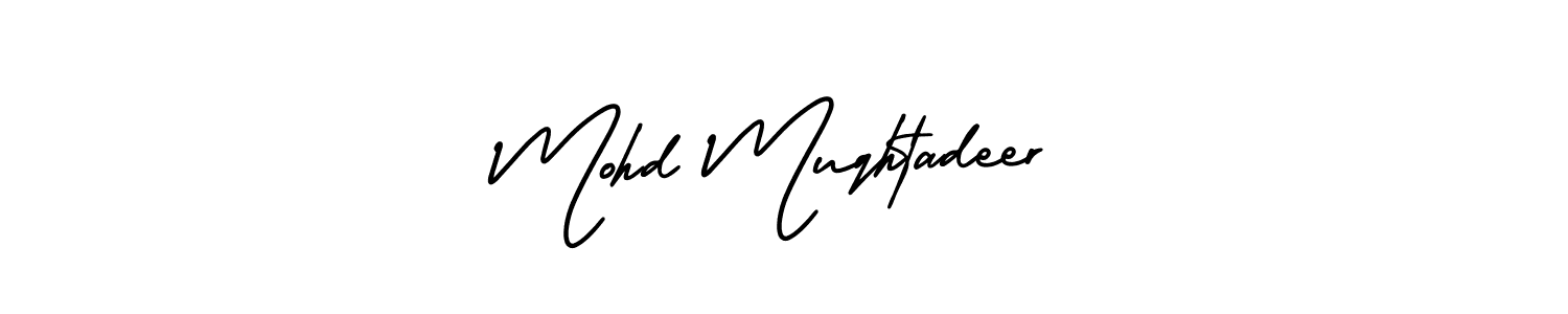 It looks lik you need a new signature style for name Mohd Muqhtadeer. Design unique handwritten (AmerikaSignatureDemo-Regular) signature with our free signature maker in just a few clicks. Mohd Muqhtadeer signature style 3 images and pictures png