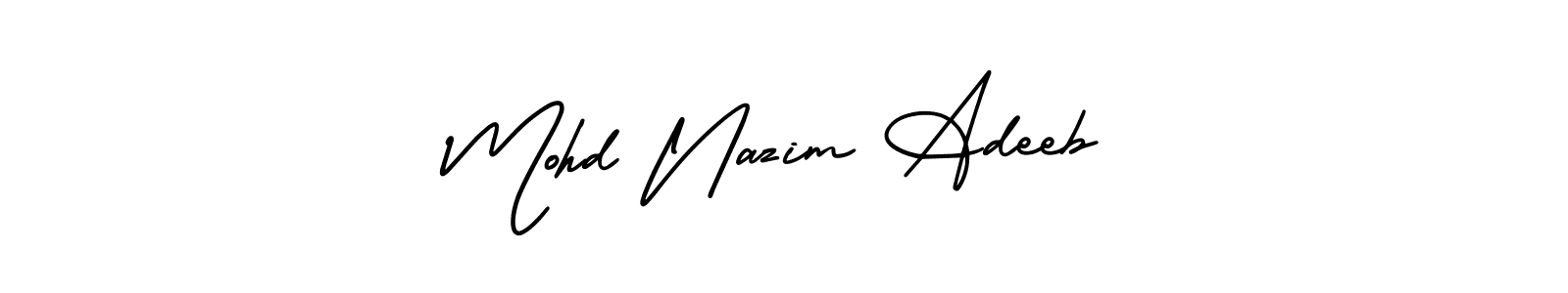You can use this online signature creator to create a handwritten signature for the name Mohd Nazim Adeeb. This is the best online autograph maker. Mohd Nazim Adeeb signature style 3 images and pictures png