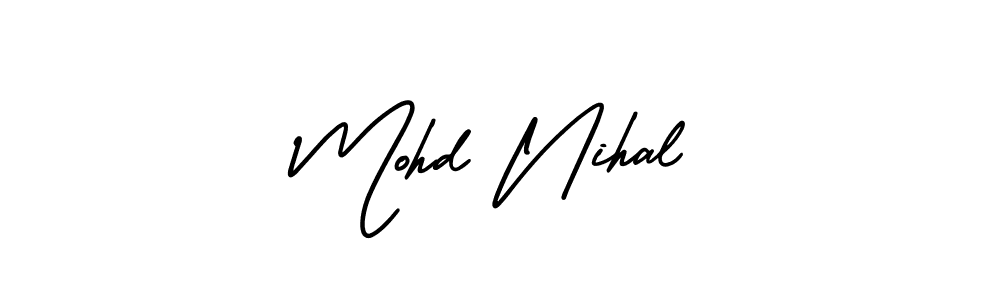 Use a signature maker to create a handwritten signature online. With this signature software, you can design (AmerikaSignatureDemo-Regular) your own signature for name Mohd Nihal. Mohd Nihal signature style 3 images and pictures png