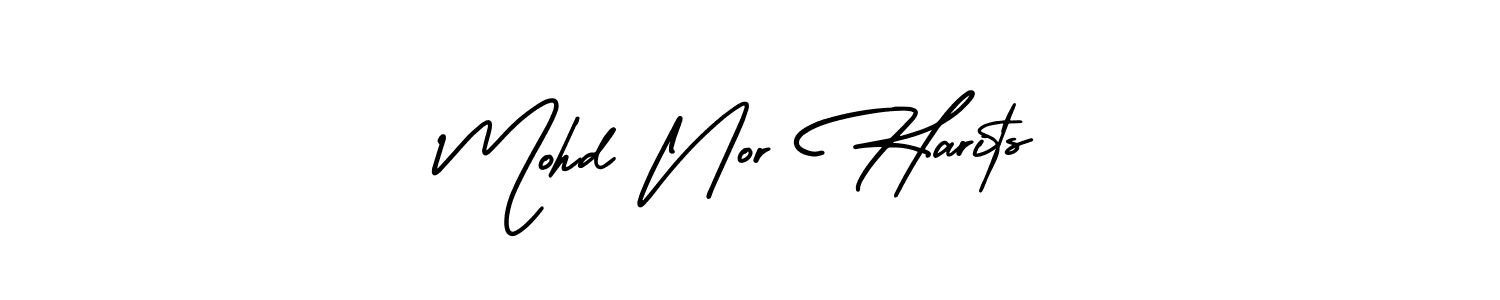 How to make Mohd Nor Harits signature? AmerikaSignatureDemo-Regular is a professional autograph style. Create handwritten signature for Mohd Nor Harits name. Mohd Nor Harits signature style 3 images and pictures png