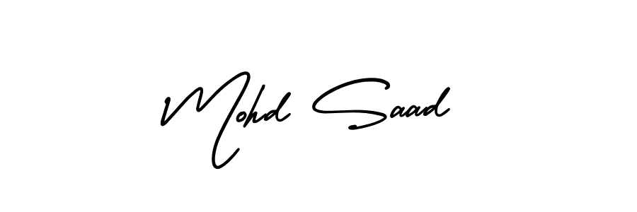 Make a beautiful signature design for name Mohd Saad. With this signature (AmerikaSignatureDemo-Regular) style, you can create a handwritten signature for free. Mohd Saad signature style 3 images and pictures png