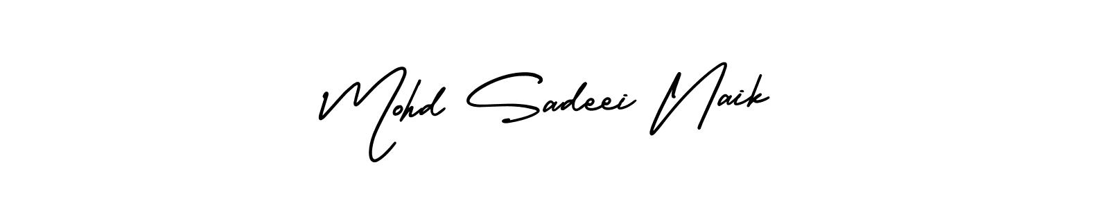 You should practise on your own different ways (AmerikaSignatureDemo-Regular) to write your name (Mohd Sadeei Naik) in signature. don't let someone else do it for you. Mohd Sadeei Naik signature style 3 images and pictures png