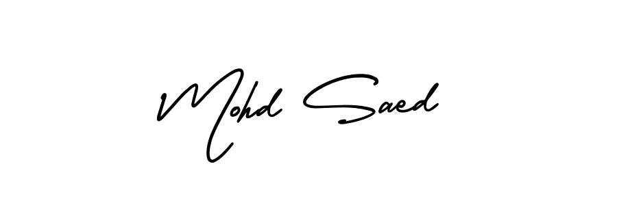 Mohd Saed stylish signature style. Best Handwritten Sign (AmerikaSignatureDemo-Regular) for my name. Handwritten Signature Collection Ideas for my name Mohd Saed. Mohd Saed signature style 3 images and pictures png