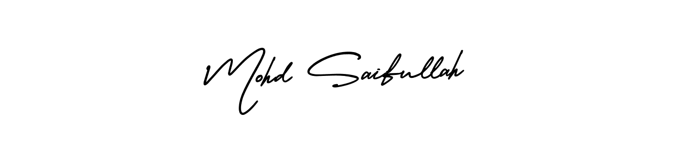 How to make Mohd Saifullah name signature. Use AmerikaSignatureDemo-Regular style for creating short signs online. This is the latest handwritten sign. Mohd Saifullah signature style 3 images and pictures png