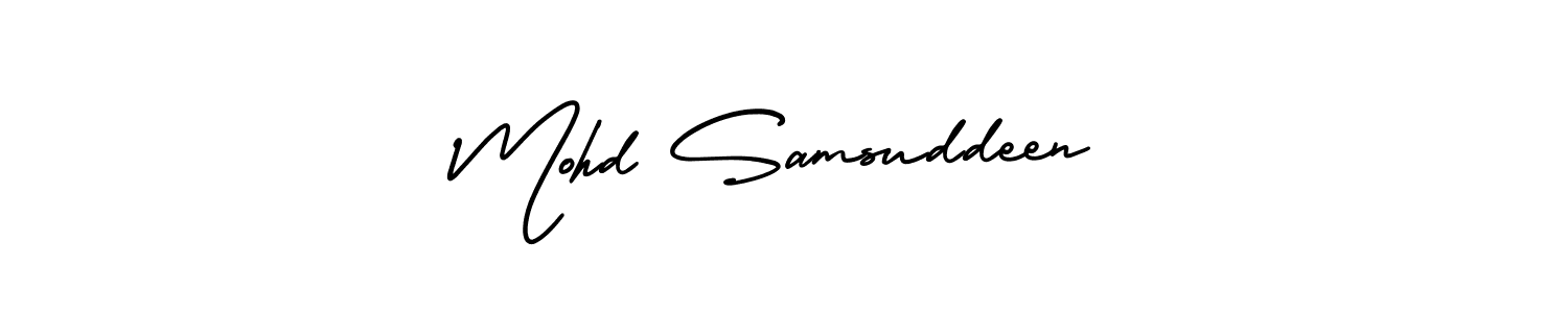 Use a signature maker to create a handwritten signature online. With this signature software, you can design (AmerikaSignatureDemo-Regular) your own signature for name Mohd Samsuddeen. Mohd Samsuddeen signature style 3 images and pictures png