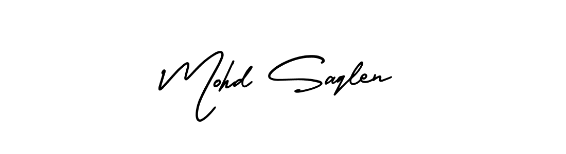 Use a signature maker to create a handwritten signature online. With this signature software, you can design (AmerikaSignatureDemo-Regular) your own signature for name Mohd Saqlen. Mohd Saqlen signature style 3 images and pictures png