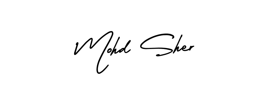 How to make Mohd Sher name signature. Use AmerikaSignatureDemo-Regular style for creating short signs online. This is the latest handwritten sign. Mohd Sher signature style 3 images and pictures png