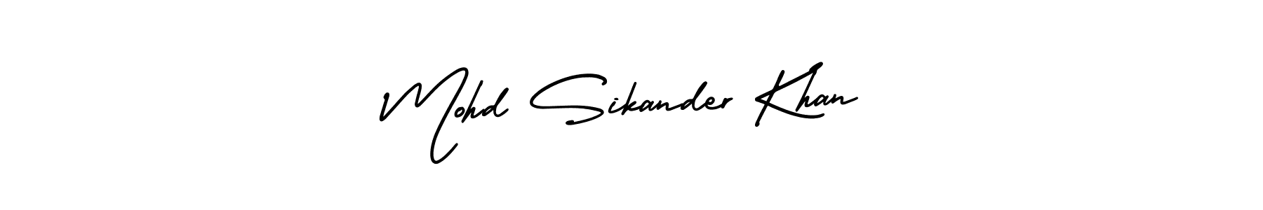 Mohd Sikander Khan stylish signature style. Best Handwritten Sign (AmerikaSignatureDemo-Regular) for my name. Handwritten Signature Collection Ideas for my name Mohd Sikander Khan. Mohd Sikander Khan signature style 3 images and pictures png