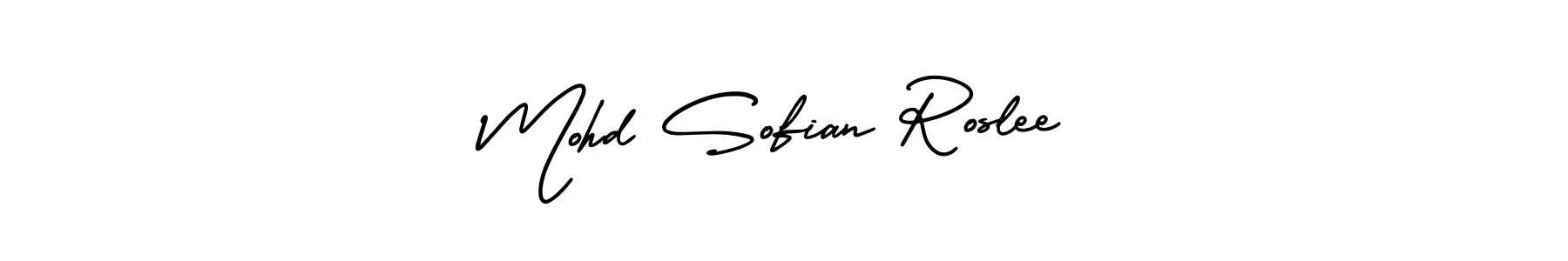 Design your own signature with our free online signature maker. With this signature software, you can create a handwritten (AmerikaSignatureDemo-Regular) signature for name Mohd Sofian Roslee. Mohd Sofian Roslee signature style 3 images and pictures png