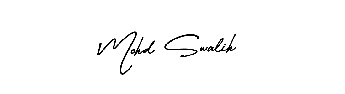 Mohd Swalih stylish signature style. Best Handwritten Sign (AmerikaSignatureDemo-Regular) for my name. Handwritten Signature Collection Ideas for my name Mohd Swalih. Mohd Swalih signature style 3 images and pictures png