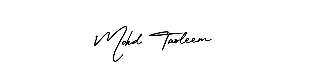 How to make Mohd Tasleem name signature. Use AmerikaSignatureDemo-Regular style for creating short signs online. This is the latest handwritten sign. Mohd Tasleem signature style 3 images and pictures png