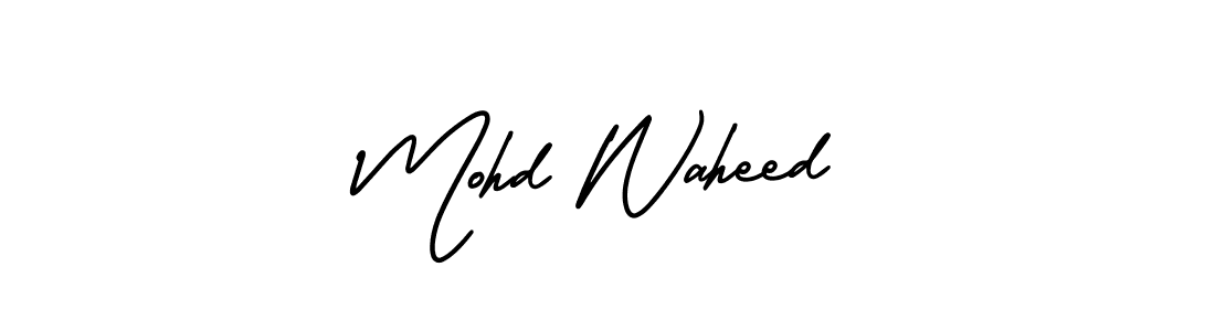 The best way (AmerikaSignatureDemo-Regular) to make a short signature is to pick only two or three words in your name. The name Mohd Waheed include a total of six letters. For converting this name. Mohd Waheed signature style 3 images and pictures png