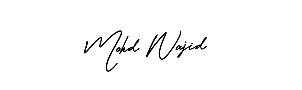 The best way (AmerikaSignatureDemo-Regular) to make a short signature is to pick only two or three words in your name. The name Mohd Wajid include a total of six letters. For converting this name. Mohd Wajid signature style 3 images and pictures png