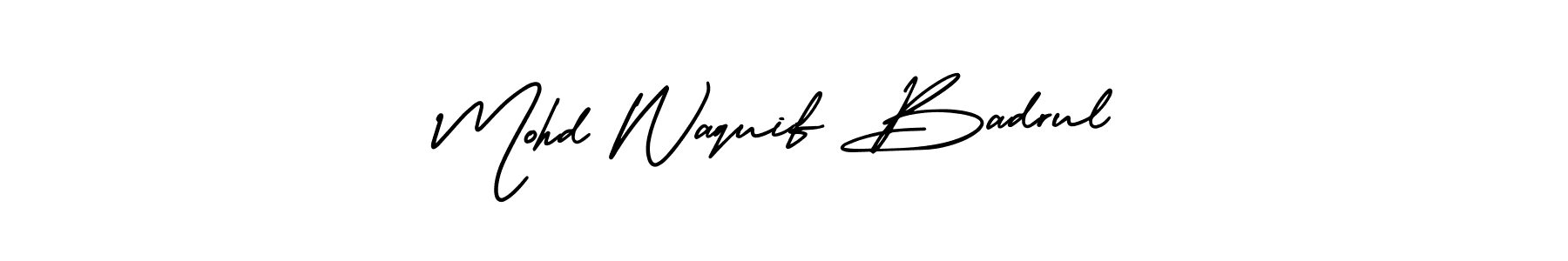 Use a signature maker to create a handwritten signature online. With this signature software, you can design (AmerikaSignatureDemo-Regular) your own signature for name Mohd Waquif Badrul. Mohd Waquif Badrul signature style 3 images and pictures png