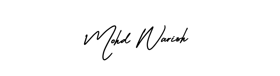 You should practise on your own different ways (AmerikaSignatureDemo-Regular) to write your name (Mohd Warish) in signature. don't let someone else do it for you. Mohd Warish signature style 3 images and pictures png