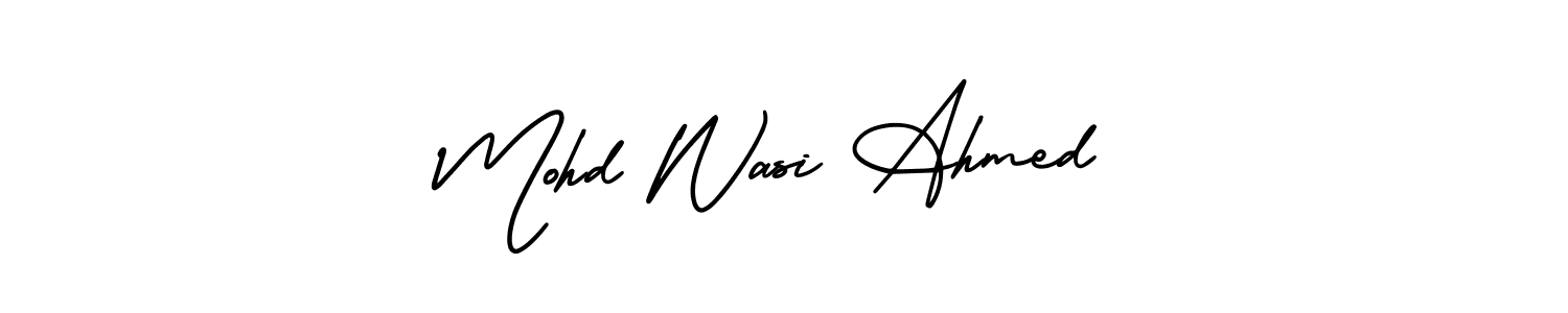 You should practise on your own different ways (AmerikaSignatureDemo-Regular) to write your name (Mohd Wasi Ahmed) in signature. don't let someone else do it for you. Mohd Wasi Ahmed signature style 3 images and pictures png