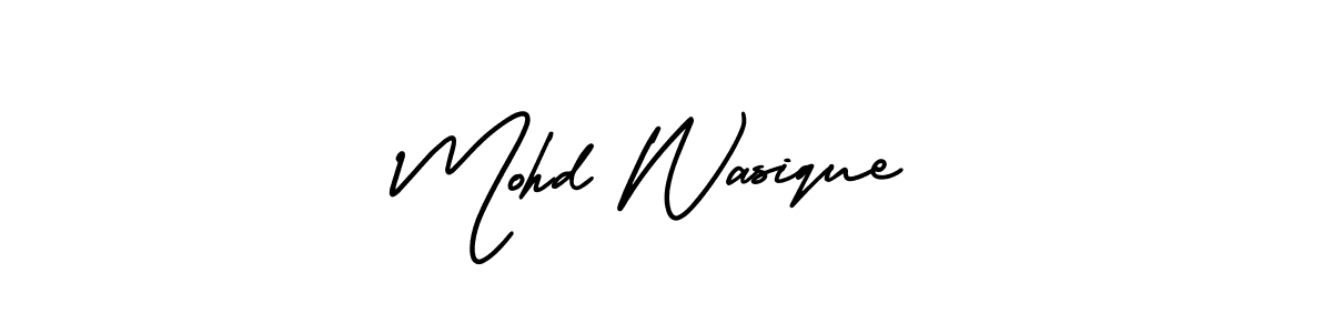 How to make Mohd Wasique name signature. Use AmerikaSignatureDemo-Regular style for creating short signs online. This is the latest handwritten sign. Mohd Wasique signature style 3 images and pictures png