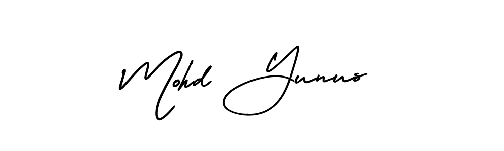 The best way (AmerikaSignatureDemo-Regular) to make a short signature is to pick only two or three words in your name. The name Mohd Yunus include a total of six letters. For converting this name. Mohd Yunus signature style 3 images and pictures png