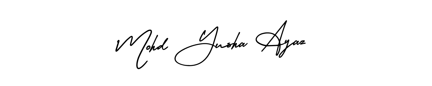 AmerikaSignatureDemo-Regular is a professional signature style that is perfect for those who want to add a touch of class to their signature. It is also a great choice for those who want to make their signature more unique. Get Mohd Yusha Ayaz name to fancy signature for free. Mohd Yusha Ayaz signature style 3 images and pictures png
