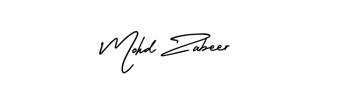 How to make Mohd Zabeer name signature. Use AmerikaSignatureDemo-Regular style for creating short signs online. This is the latest handwritten sign. Mohd Zabeer signature style 3 images and pictures png