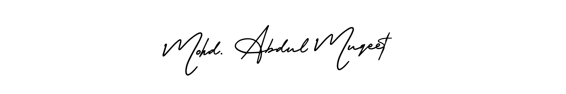 The best way (AmerikaSignatureDemo-Regular) to make a short signature is to pick only two or three words in your name. The name Mohd. Abdul Muqeet include a total of six letters. For converting this name. Mohd. Abdul Muqeet signature style 3 images and pictures png