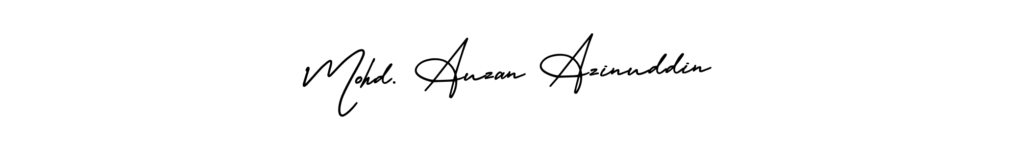 The best way (AmerikaSignatureDemo-Regular) to make a short signature is to pick only two or three words in your name. The name Mohd. Auzan Azinuddin include a total of six letters. For converting this name. Mohd. Auzan Azinuddin signature style 3 images and pictures png