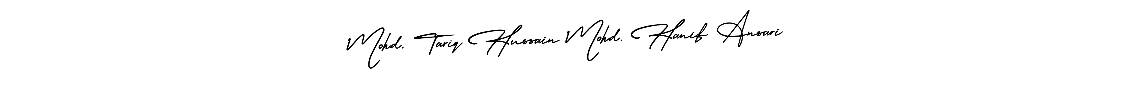 The best way (AmerikaSignatureDemo-Regular) to make a short signature is to pick only two or three words in your name. The name Mohd. Tariq Hussain Mohd. Hanif Ansari include a total of six letters. For converting this name. Mohd. Tariq Hussain Mohd. Hanif Ansari signature style 3 images and pictures png