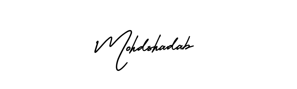 Also You can easily find your signature by using the search form. We will create Mohdshadab name handwritten signature images for you free of cost using AmerikaSignatureDemo-Regular sign style. Mohdshadab signature style 3 images and pictures png
