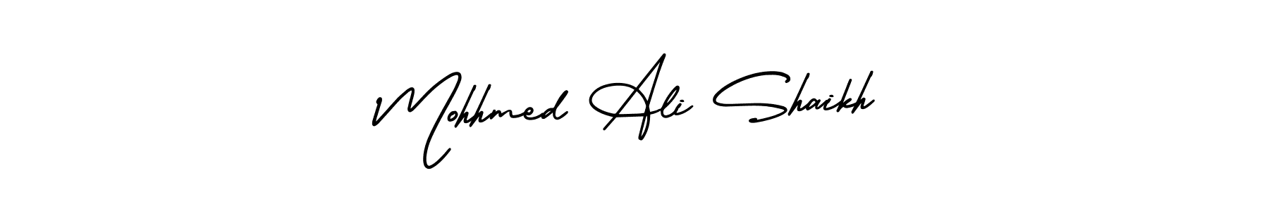 You should practise on your own different ways (AmerikaSignatureDemo-Regular) to write your name (Mohhmed Ali Shaikh) in signature. don't let someone else do it for you. Mohhmed Ali Shaikh signature style 3 images and pictures png