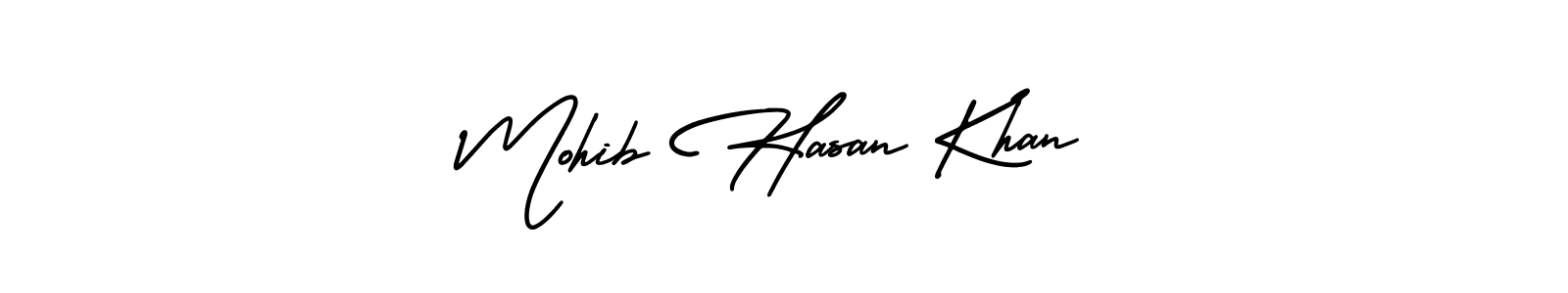 How to Draw Mohib Hasan Khan signature style? AmerikaSignatureDemo-Regular is a latest design signature styles for name Mohib Hasan Khan. Mohib Hasan Khan signature style 3 images and pictures png