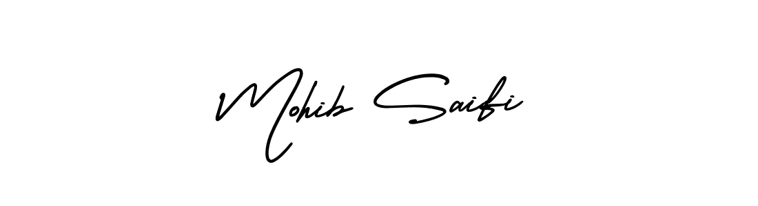 How to make Mohib Saifi name signature. Use AmerikaSignatureDemo-Regular style for creating short signs online. This is the latest handwritten sign. Mohib Saifi signature style 3 images and pictures png