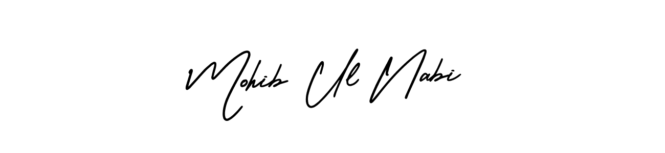 How to make Mohib Ul Nabi name signature. Use AmerikaSignatureDemo-Regular style for creating short signs online. This is the latest handwritten sign. Mohib Ul Nabi signature style 3 images and pictures png